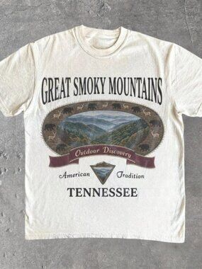 Great Smoky Mountains Graphic Tshirt, Retro Tennessee National Park Tee
